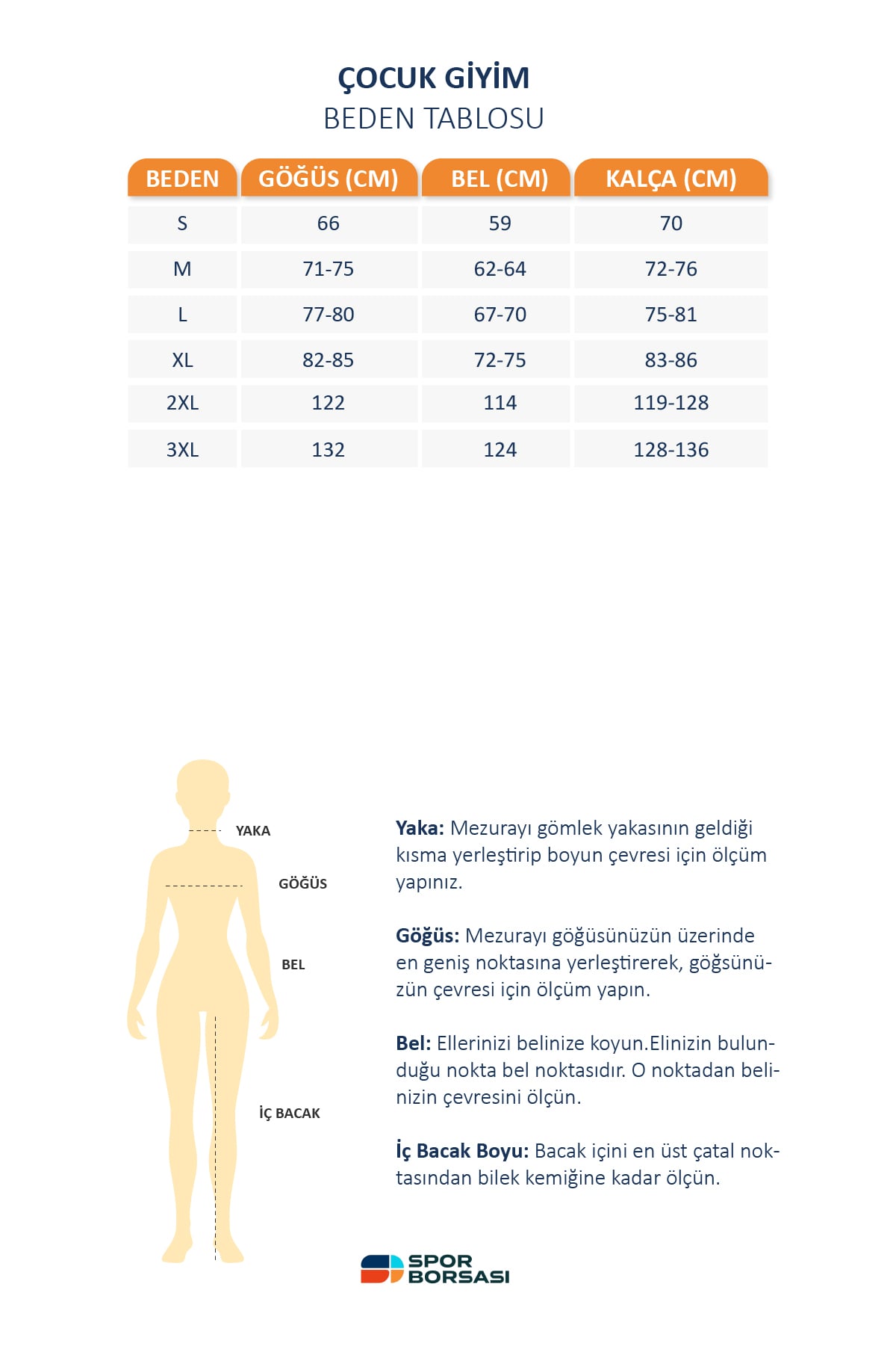 Puma çocuk giyim beden tablosu